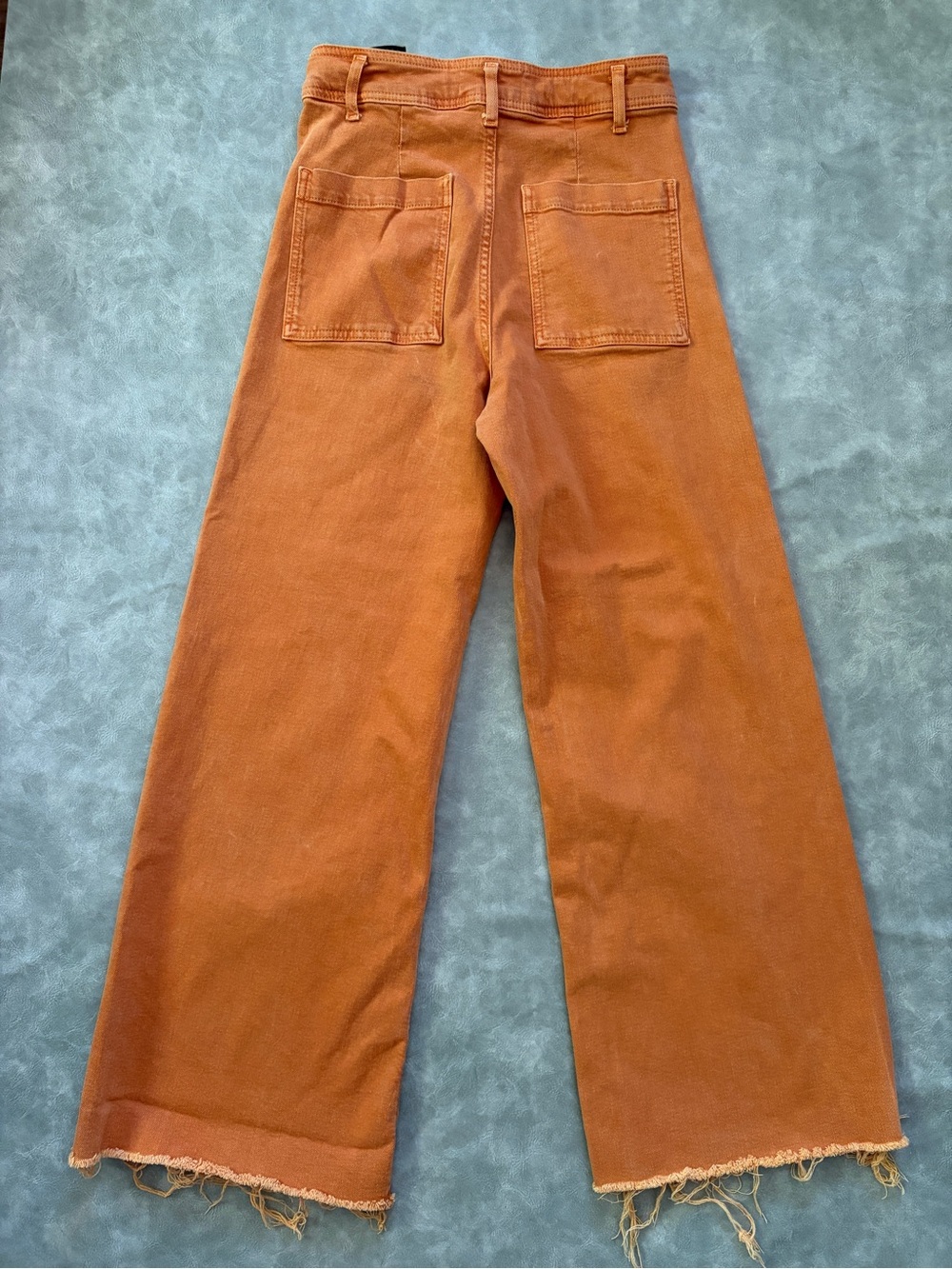 Zara burnt orange high rise wide leg flare jeans - Picture 7 of 14